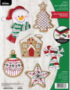 Jolly Gingerbread Snowman - Christmas Ornament Felt Kit
