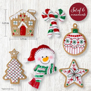 Jolly Gingerbread Snowman - Christmas Ornament Felt Kit