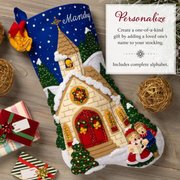 Yuletide Chapel - Christmas Stocking Felt Applique Kit