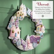 Putz Village Wreath - Christmas Felt Applique Kit