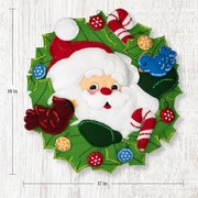 Santa's Winter Birds Wreath - Christmas Felt Applique