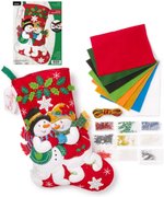 Snowy Sweethearts Christmas Stocking - Felt Applique Kit