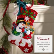 Snowy Sweethearts Christmas Stocking - Felt Applique Kit