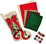 Evergreen Elegance Christmas Stocking Felt Applique Kit, different perspective #1. Select this picture to zoom in