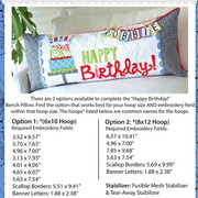 Happy Birthday Bench Pillow - Quilt Pattern, different perspective #1. Select this picture to zoom in