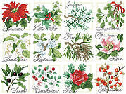 Christmas Botanical Ornaments - Cross Stitch Pattern