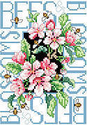 Bees and Blossoms - Cross Stitch Pattern
