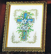 Lilies of the Cross - Christian Cross Stitch Pattern