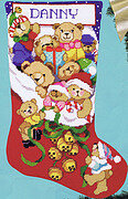 Jingle Bear Christmas Stocking - Cross Stitch Pattern