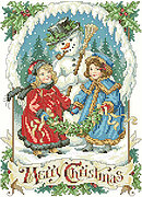 Victorian Snowman - Christmas Cross Stitch Pattern