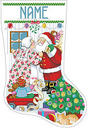 Kissin' Clauses Christmas Stocking - Cross Stitch Pattern