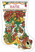 The Sounds of Christmas Stocking - Cross Stitch Pattern