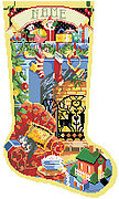 All Hearts Come Home Christmas Stocking - Cross Stitch