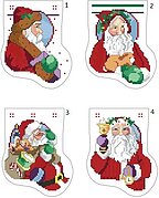 Santas Around the World Mini Stockings - Cross Stitch