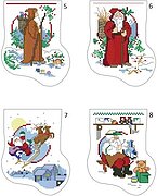Santas Around the World Mini Stockings - Cross Stitch