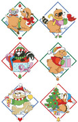 Santa's Woodland Friend Ornaments - Cross Stitch Pattern