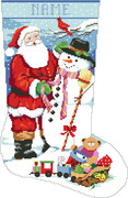 Santa & Snowman Stocking - Cross Stitch Pattern