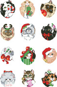 Christmas Kittens Ornaments - Cross Stitch Pattern
