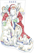 Father Winter and Friends Stocking - Cross Stitch Pattern