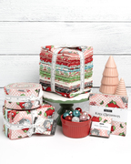 Kitty Christmas Stripe - Mint - Quilt Fabric