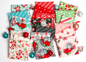 Kitty Christmas Stripe - Mint - Quilt Fabric