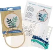 Teal Leaves - Embroidery Kit