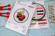 Cherries - Cross Stitch Kit with Hoop