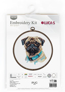 Pug - Cross Stitch Kit with Hoop 