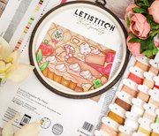 Pumpkin Pie Chase - Cross Stitch Kit , different perspective #2. Select this picture to zoom in