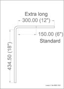 Lowery Silver Grey Extra Long L Bar, different perspective #1. Select this picture to zoom in