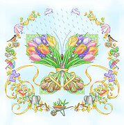 April Showers Butterfly - Cross Stitch Pattern