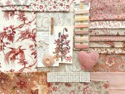 Le Jardin Rouge Leaves Pearl Roche - Quilt Fabric, different perspective #2. Select this picture to zoom in