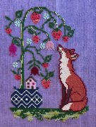 Strawberry Sleuth - Cross Stitch Pattern, different perspective #1. Select this picture to zoom in