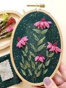 Coneflowers - 3D Embroidery Kit, different perspective #1. Select this picture to zoom in