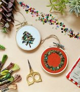Holiday Tree Ornament - Christmas Bead Embroidery Kit, different perspective #1. Select this picture to zoom in