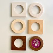 Modern Embroidery Square Hoop Frame For 3" Hoops White, different perspective #2. Select this picture to zoom in