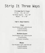 Strip It Three Ways - Quilt Pattern