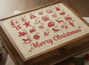 Christmas Redwork Advent Calendar - Cross Stitch Pattern