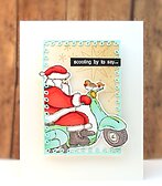 Scooting By - Christmas Slapstick Cling Stamp