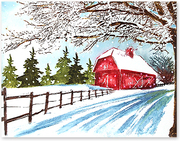 Winter Barn - Cling Rubber Stamp