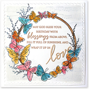 Winged Wreath - Cling Rubber Stamp