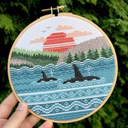 Orca Bay - Cross Stitch Pattern, different perspective #1. Select this picture to zoom in