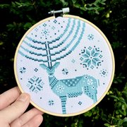 Winter Stag - Cross Stitch Pattern, different perspective #1. Select this picture to zoom in