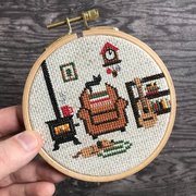Cozy Corner - Cross Stitch Pattern, different perspective #1. Select this picture to zoom in