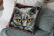 British Blue Cat (Cusion Front) - Cross Stitch Kit