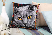 British Blue Cat (Cusion Front) - Cross Stitch Kit