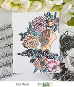 Beautiful Girls Flower Wreath - Stamp