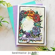 Beautiful Girls Flower Wreath - Stamp