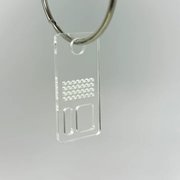 Blank Stitchable Clear Acrylic Floss Drops - Set of 20, different perspective #1. Select this picture to zoom in