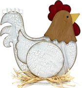 Country Chicken - Unfinished Wood Display Frame